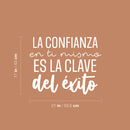 Vinyl Wall Art Decal - La Confianza En Ti Mismo Es La CLave Del Éxito / Self Confidence Is The Key To Success - 17"x 21"- Trendy Positive Spanish Quote Sticker For Home School Office Decor 3