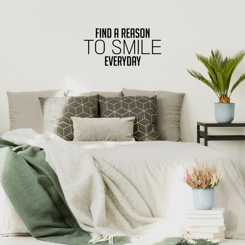 Vinyl Wall Art Decal - Smile More - 4" x 20" - Happy Face Modern Inspirational Positive Quote Sticker For Home Office Bedroom Living Room Kids Room School Playroom Coffee Shop Decor 3