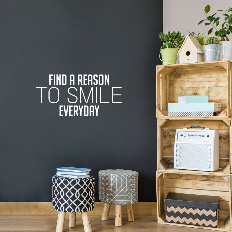 Vinyl Wall Art Decal - Smile More - 4" x 20" - Happy Face Modern Inspirational Positive Quote Sticker For Home Office Bedroom Living Room Kids Room School Playroom Coffee Shop Decor 2