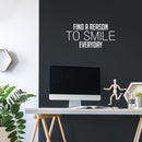 Vinyl Wall Art Decal - Smile More - 4" x 20" - Happy Face Modern Inspirational Positive Quote Sticker For Home Office Bedroom Living Room Kids Room School Playroom Coffee Shop Decor 3