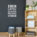 Vinyl Wall Art Decal - Eres Capaz De Lograr Muchas Cosas / You Are Capable Of Achieving Many Things - 24.5" x 17"- Positive Spanish Quote Sticker For Home School Office Gym Decor 3