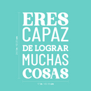 Vinyl Wall Art Decal - Eres Capaz De Lograr Muchas Cosas / You Are Capable Of Achieving Many Things - 24.5" x 17"- Positive Spanish Quote Sticker For Home School Office Gym Decor 1