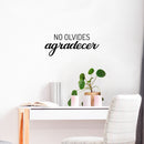 Vinyl Wall Art Decal - No Olvides Agradecer / Do Not Forget To Thank - 10" x 25"- Modern Lovely Optimistic Spanish Quote Sticker For Home Bedroom Closet Dining Room School Decor 3