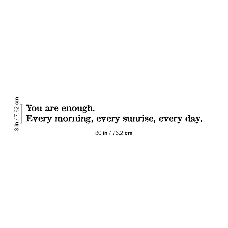 Vinyl Wall Art Decal - You Are Enough - 3. Modern Motivational Positive Self Esteem Quote Sticker For Bedroom Closet Home Office Living Room Bathroom Makeup Mirror Decor 4