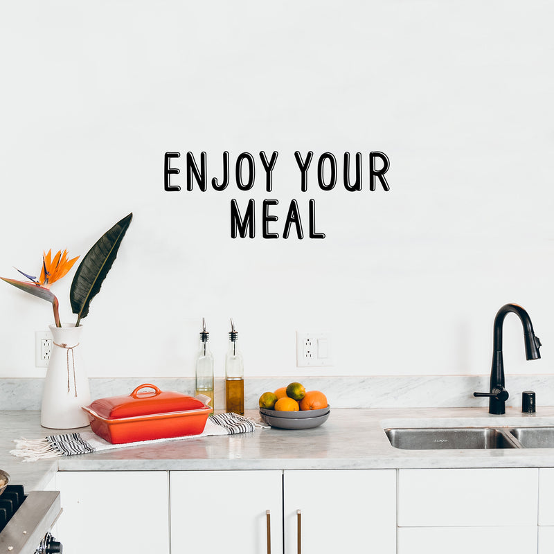 Vinyl Wall Art Decal - Enjoy Your Meal - 22" x 17" - Trendy Motivational Funny Quote Sticker for Home Kitchen Restaurant Store Shopfront Work Office Kitchenette Decor 3