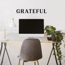 Vinyl Wall Art Decal - Grateful - Modern Inspirational Positive Word Quote Sticker For Kids Room Living Room Home School Classroom Bedroom Mirror Decor 2