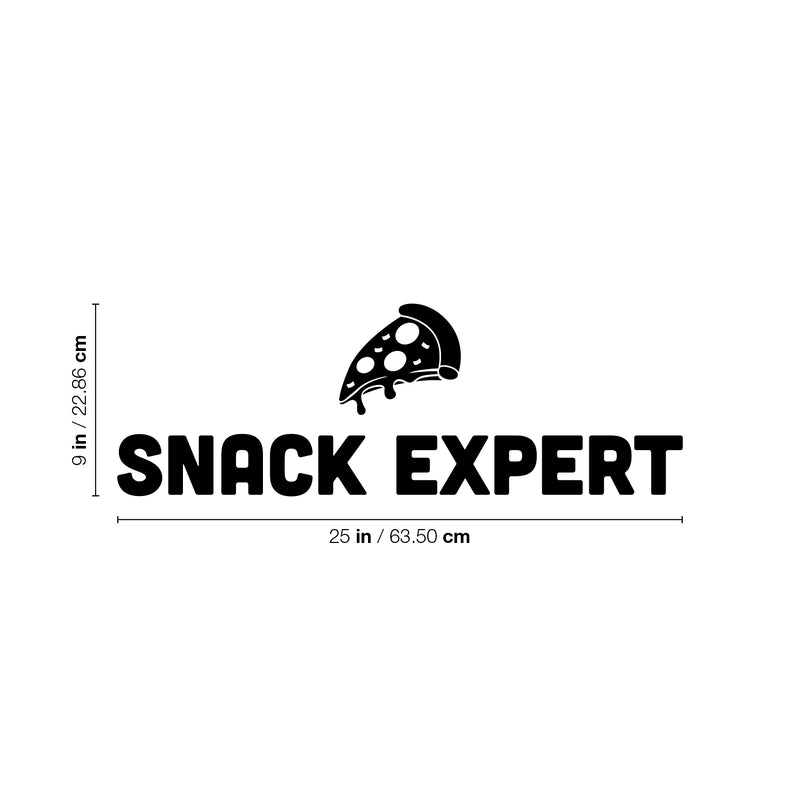 Vinyl Wall Art Decal - Snack Expert - 9" x 25" - Pizza Shape Trendy Sarcasm Funny Quote Sticker for Home Kitchen Restaurant Store Shopfront Work Office Kitchenette Decor 4