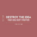 Vinyl Wall Art Decal - Destroy The Idea That You Don't Matter - 5" x 25" - Inspiring Positive Self Esteem Quote Sticker For Bedroom Closet School Office Coffee Shop Decor 4