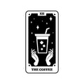 Vinyl Wall Art Decal - Tarot Card The Coffee - Humorous Trendy Fun Astrology Design Sticker For Home Bedroom Closet Kitchen Office Kitchenette Coffee Shop Storefront Decor 1