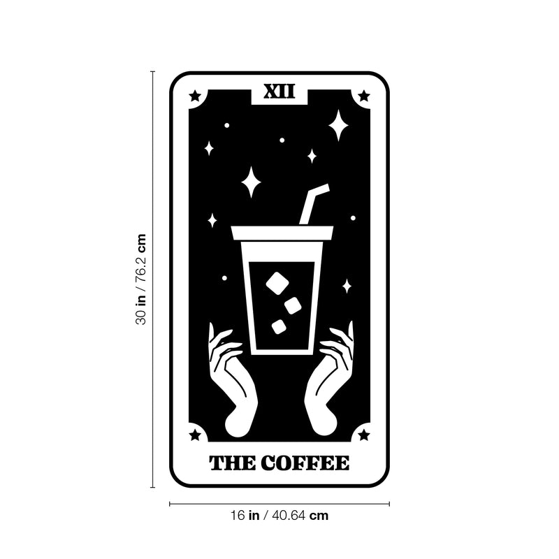 Vinyl Wall Art Decal - Tarot Card The Coffee - Humorous Trendy Fun Astrology Design Sticker For Home Bedroom Closet Kitchen Office Kitchenette Coffee Shop Storefront Decor 4