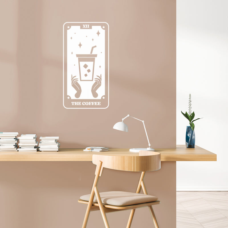 Vinyl Wall Art Decal - Tarot Card The Coffee - 30" x 16" - Humorous Trendy Fun Astrology Design Sticker For Home Bedroom Closet Kitchen Office Kitchenette Coffee Shop Storefront Decor 3