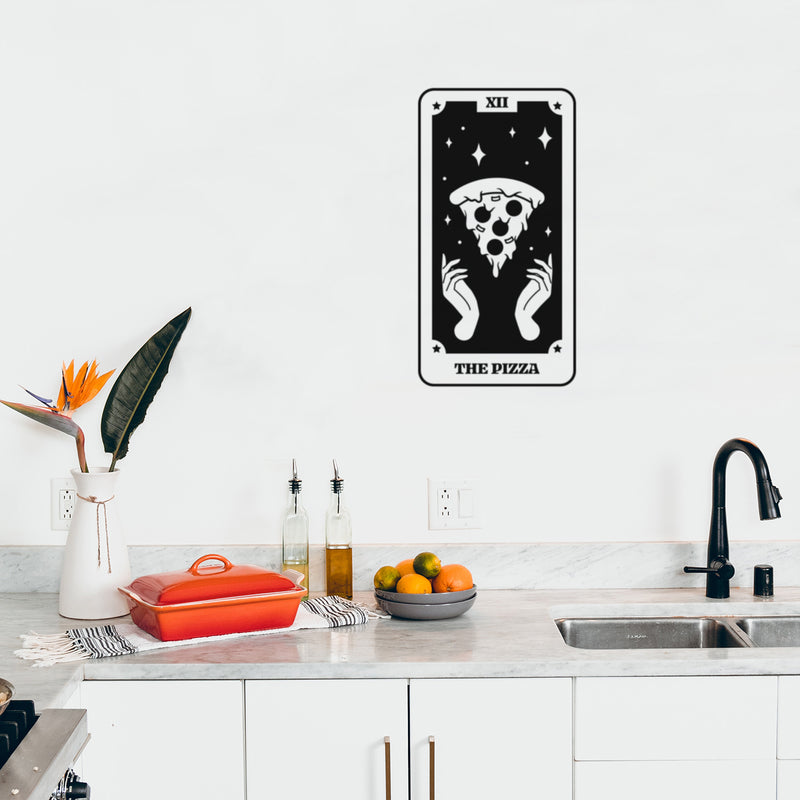 Vinyl Wall Art Decal - Tarot Card The Pizza - 30" x 16" - Humorous Trendy Fun Astrology Design Sticker For Home Kitchen Living Room Office Coffee Shop Restaurant Storefront Decor 3