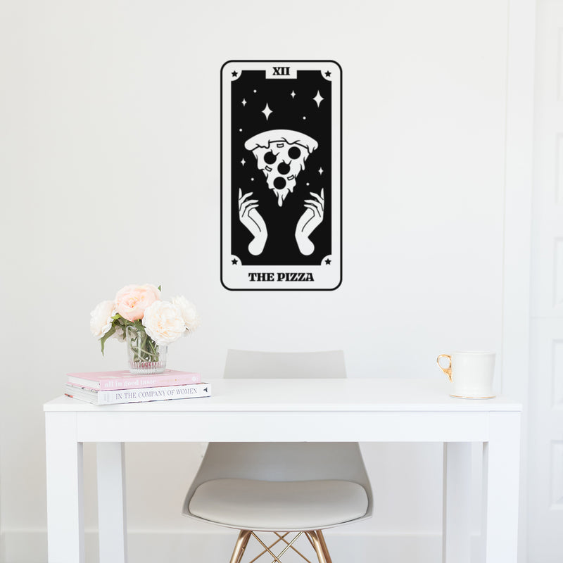 Vinyl Wall Art Decal - Tarot Card The Pizza - 30" x 16" - Humorous Trendy Fun Astrology Design Sticker For Home Kitchen Living Room Office Coffee Shop Restaurant Storefront Decor 2