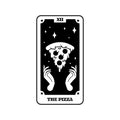 Vinyl Wall Art Decal - Tarot Card The Pizza - Humorous Trendy Fun Astrology Design Sticker For Home Kitchen Living Room Office Coffee Shop Restaurant Storefront Decor 1