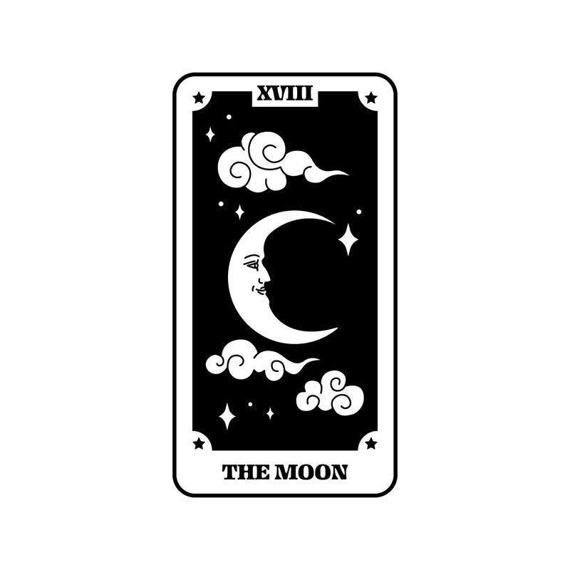 Vinyl Wall Art Decal - Tarot Card The Moon - 30" x 16" - Lovely Trendy Fun Astrology Design Sticker For Home Bedroom Closet Living Room Coffee Shop Office Storefront Decor 1