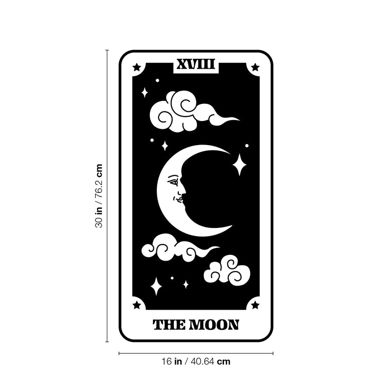 Vinyl Wall Art Decal - Tarot Card The Moon - Lovely Trendy Fun Astrology Design Sticker For Home Bedroom Closet Living Room Coffee Shop Office Storefront Decor 4