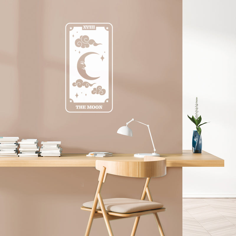 Vinyl Wall Art Decal - Tarot Card The Moon - 30" x 16" - Lovely Trendy Fun Astrology Design Sticker For Home Bedroom Closet Living Room Coffee Shop Office Storefront Decor 3