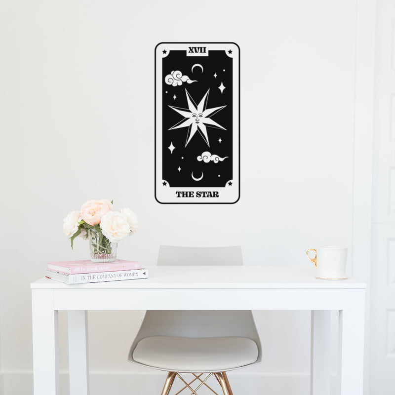 Vinyl Wall Art Decal - Tarot Card The Star - 30" x 16" - Lovely Trendy Fun Astrology Design Sticker For Home Bedroom Closet Living Room Coffee Shop Office Storefront Decor 2