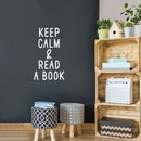 Vinyl Wall Art Decal - Keep Calm & Read A Book - 25" x 14.5" - Trendy Inspiring Positive Classroom Quote Sticker For Home Living Room Playroom Office School Library Educational Decor 3