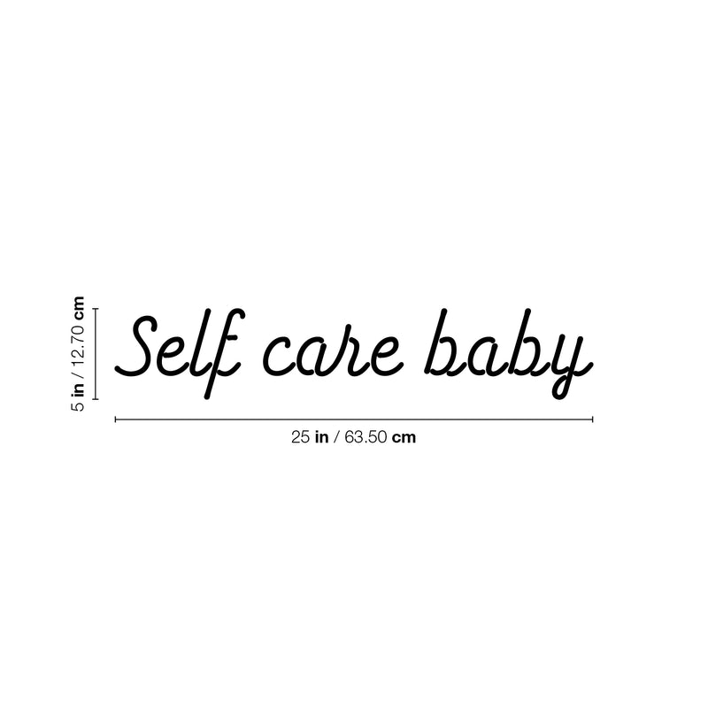 Vinyl Wall Art Decal - Self Care Baby - 5" x 25" - Trendy Inspirational Optimism Quote Sticker For Home Office Living Room Bedroom Closet Makeup Mirror Decor 4