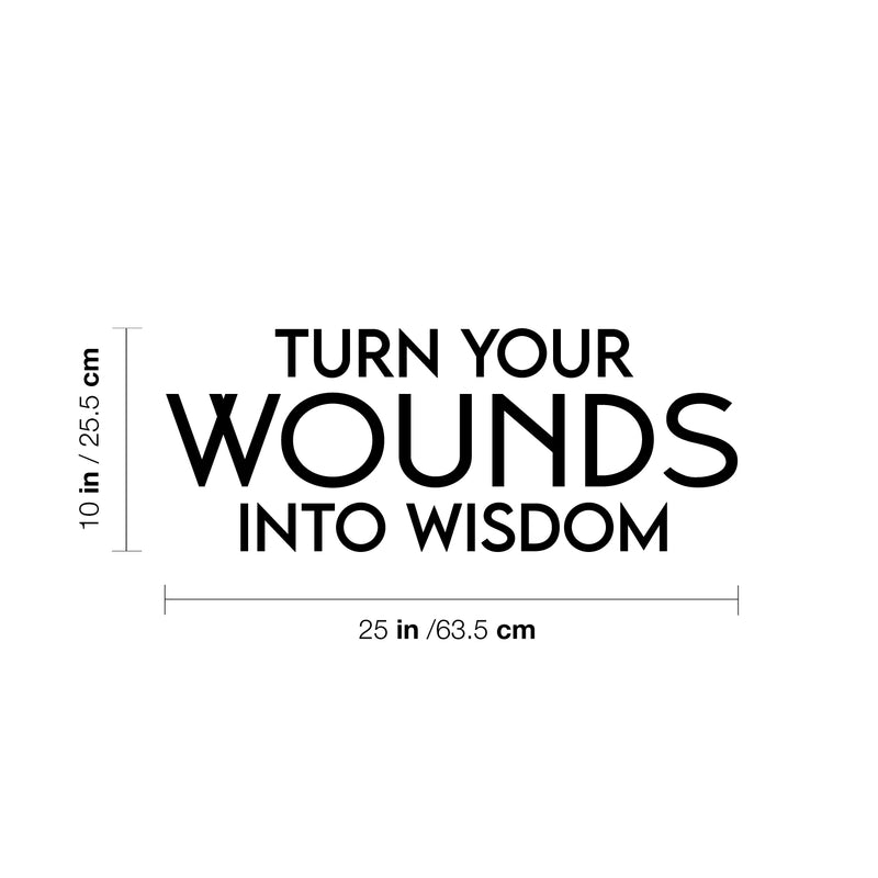 Vinyl Wall Art Decal - Turn Your Wounds Into Wisdom - 10" x 25" - Trendy Motivational Good Vibes Quote Sticker For Home Bedroom Living Room School Office Coffee Shop Decor 4