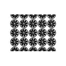 Set Of 25 Vinyl Wall Art Decal - Half Lemons Pattern - From 4" x 4" Each - Trendy Fun Fruit Design Sticker For Home Kitchen Playroom Classroom Coffee Shop Restaurant Office Decor 1