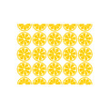 Set Of 25 Vinyl Wall Art Decal - Half Lemons Pattern - From 4" x 4" Each - Trendy Fun Fruit Design Sticker For Home Kitchen Playroom Classroom Coffee Shop Restaurant Office Decor 1