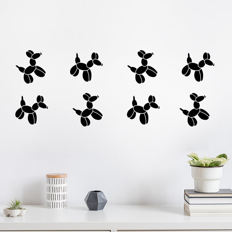 Set Of 20 Vinyl Wall Art Decal - Balloon Dogs Pattern - From 5" x 5" Each - Trendy Cool Fun Puppy Design Sticker For Kids Room Playroom Classroom Daycare Toy Store Office Decor 3