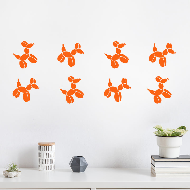 Set Of 20 Vinyl Wall Art Decal - Balloon Dogs Pattern - From 5" x 5" Each - Trendy Cool Fun Puppy Design Sticker For Kids Room Playroom Classroom Daycare Toy Store Office Decor 3