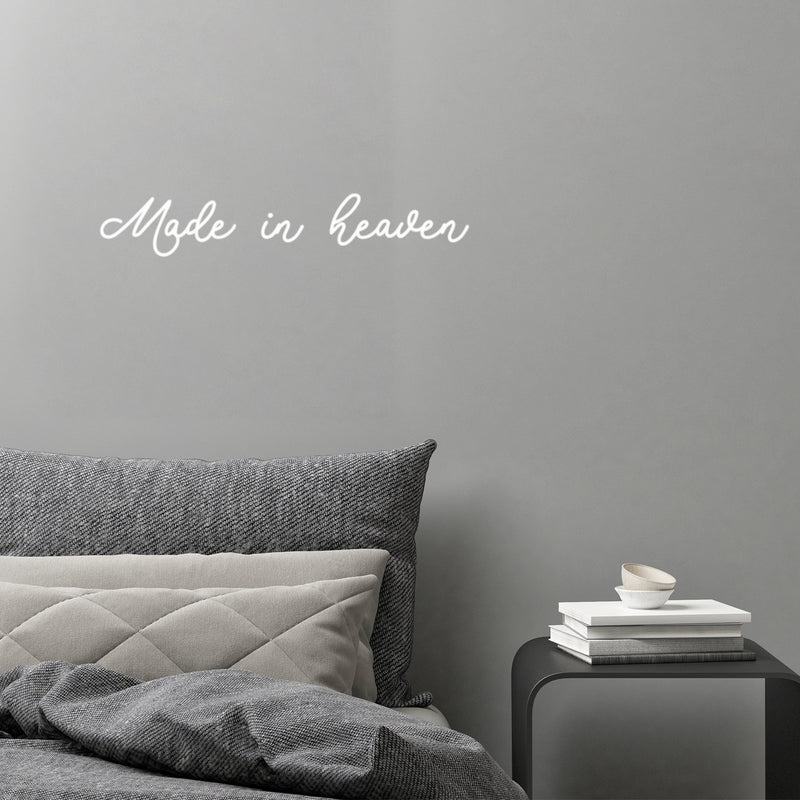 Vinyl Wall Art Decal - Made In Heaven - 3" x 20" - Trendy Inspirational Lovely Quote Sticker For Home Bedroom Kids Room Playroom Nursery Daycare Baby Room Decor 3