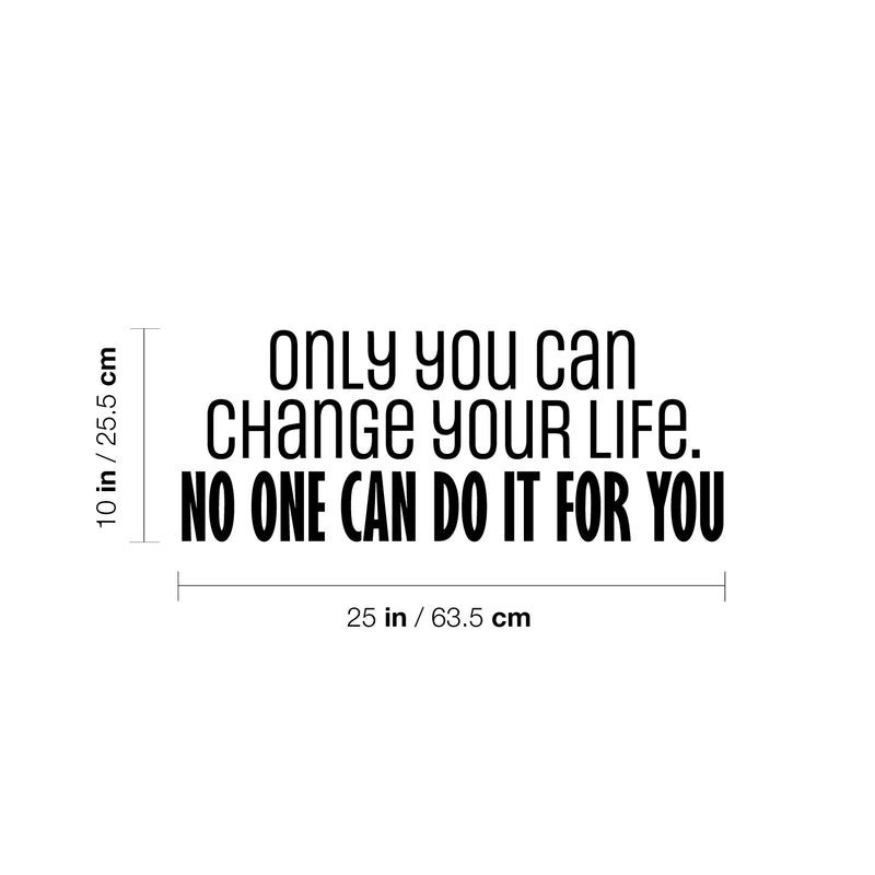 Vinyl Wall Art Decal - Only You Can Change Your Life. No One Can Do It For You - Motivating Positive Lifestyle Quote Sticker For Bedroom Office Gym Fitness Decor 4