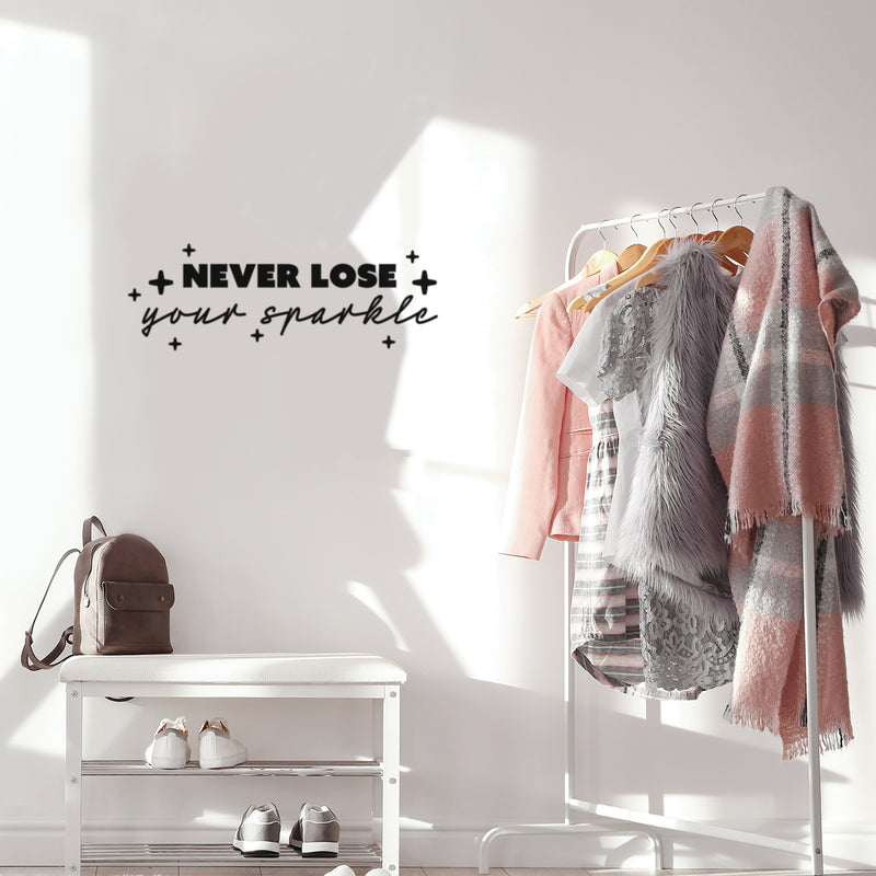 Vinyl Wall Art Decal - Never Lose Your Sparkle - 9" x 25" - Modern Inspirational Positive Quote Sticker Cute Design For Home Teen Bedroom Kids Room Home Office Store Decor 3