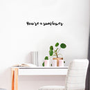 Vinyl Wall Art Decal - You're A Sunflower - Modern Cute Inspirational Positive Self Love Quote Sticker For Home School Office Teen Bedroom Kids Room Makeup Mirror Decor 2