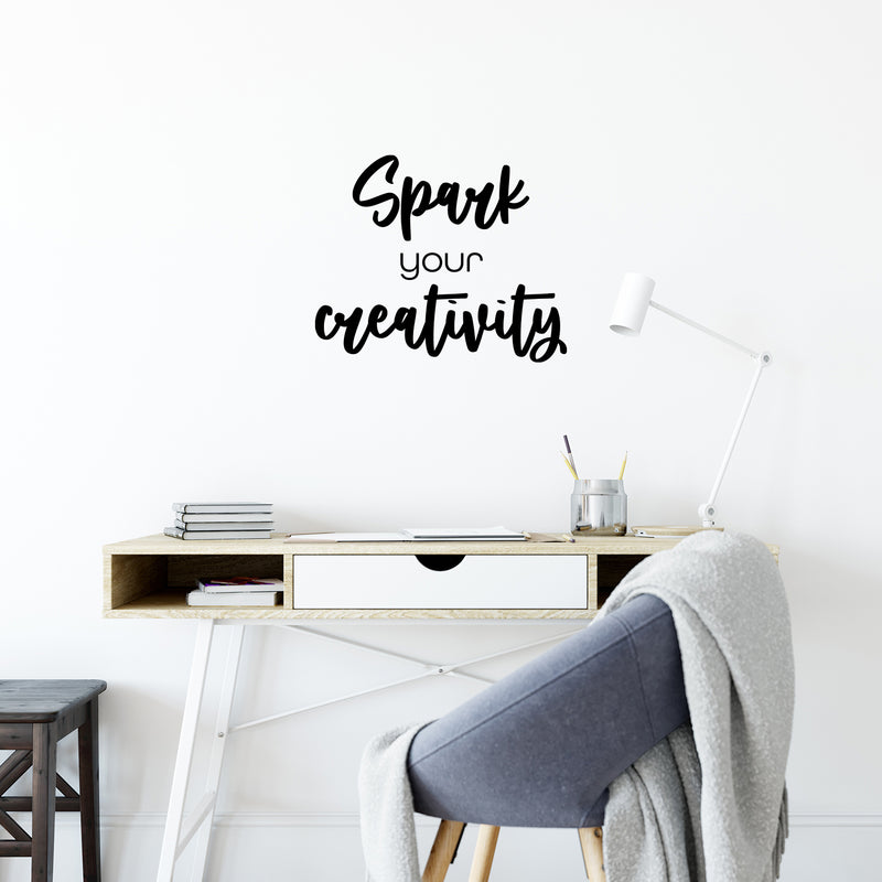 Vinyl Wall Art Decal - Spark Your Creativity - 16. Trendy Motivational Positive Quote Sticker For Home School Office Coffee Shop Kids Room Playroom Classroom Decor 3