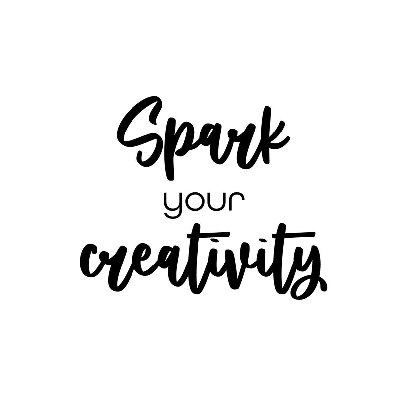 Vinyl Wall Art Decal - Spark Your Creativity - 16.5" x 20" - Trendy Motivational Positive Quote Sticker For Home School Office Coffee Shop Kids Room Playroom Classroom Decor 1