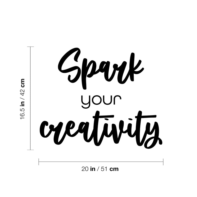 Vinyl Wall Art Decal - Spark Your Creativity - 16.5" x 20" - Trendy Motivational Positive Quote Sticker For Home School Office Coffee Shop Kids Room Playroom Classroom Decor 4