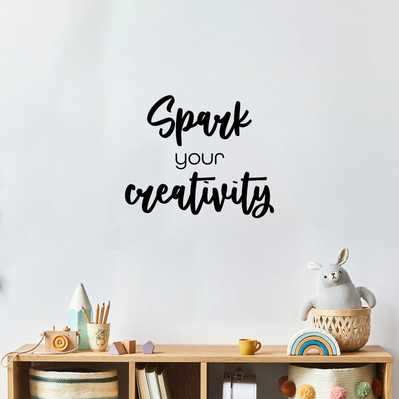 Vinyl Wall Art Decal - Spark Your Creativity - 16. Trendy Motivational Positive Quote Sticker For Home School Office Coffee Shop Kids Room Playroom Classroom Decor 2