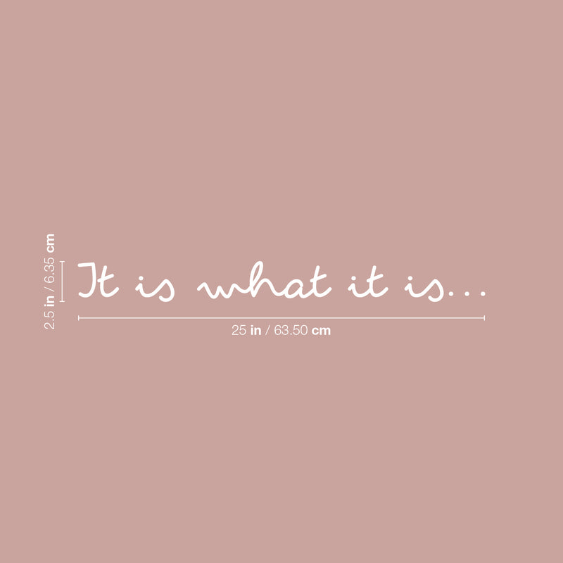 Vinyl Wall Art Decal - It Is What Is Is - 2.5" x 25" - Trendy Inspiring Lovely Optimistic Quote Sticker For Bedroom Closet Living Room School Office Coffee Shop Gym Fitness Decor 4