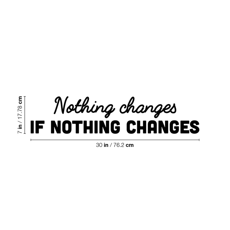 Vinyl Wall Art Decal - Nothing Changes If Nothing Changes - Motivating Positive Lifestyle Quote Sticker For Bedroom Living Room Office School Coffee Shop Gym Fitness Decor 4