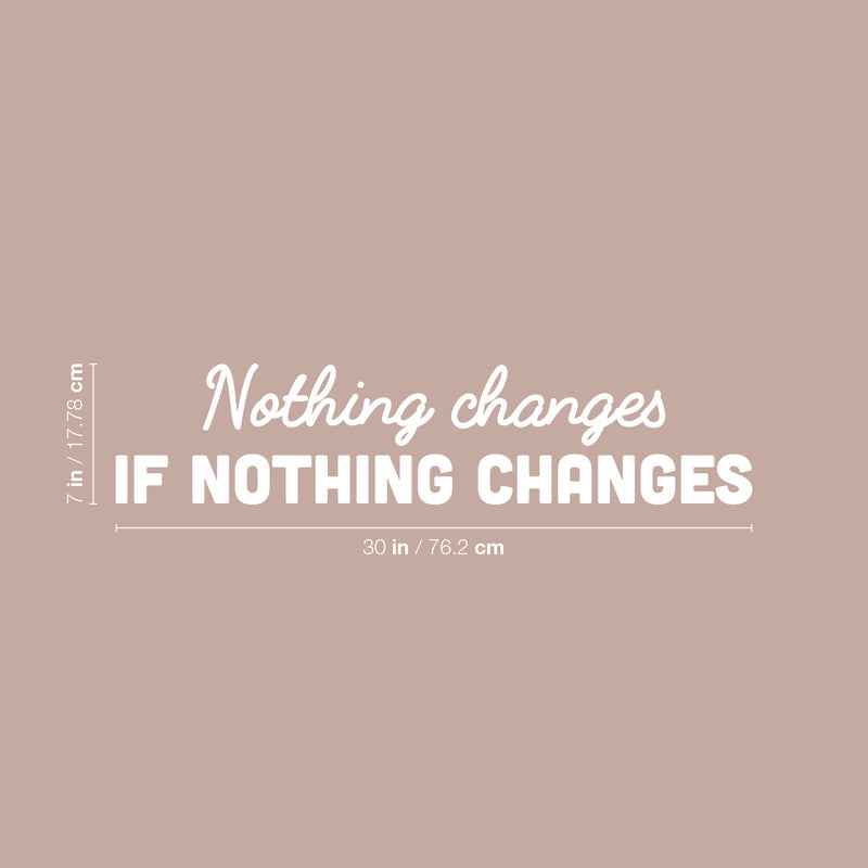 Vinyl Wall Art Decal - Nothing Changes If Nothing Changes - 7" x 30" - Motivating Positive Lifestyle Quote Sticker For Bedroom Living Room Office School Coffee Shop Gym Fitness Decor 4