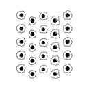 Set Of 25 Vinyl Wall Art Decal - Fried Eggs Pattern - From Each - Trendy Fun Food Design Sticker For Living Room Kitchen Playroom Classroom Coffee Shop Restaurant Office Decor 1