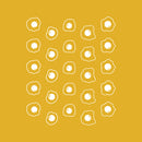 Set Of 25 Vinyl Wall Art Decal - Fried Eggs Pattern - From 5" x 5" Each - Trendy Fun Food Design Sticker For Living Room Kitchen Playroom Classroom Coffee Shop Restaurant Office Decor 1