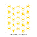 Set Of 25 Vinyl Wall Art Decal - Fried Eggs Pattern - From 5" x 5" Each - Trendy Fun Food Design Sticker For Living Room Kitchen Playroom Classroom Coffee Shop Restaurant Office Decor 4