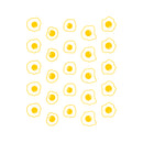 Set Of 25 Vinyl Wall Art Decal - Fried Eggs Pattern - From 5" x 5" Each - Trendy Fun Food Design Sticker For Living Room Kitchen Playroom Classroom Coffee Shop Restaurant Office Decor 1