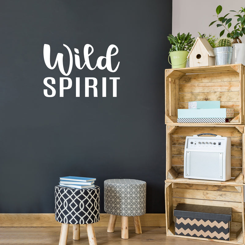 Vinyl Wall Art Decal - Wild Spirit - 16.5" x 24" - Modern Motivational Goals Quote Sticker For Home School Bedroom Workout Room Work Office Gym Classroom Decor 3