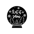 Vinyl Wall Art Decal - Let It Snow - 18.5" x 17" - Inspiring Lovely Christmas Snow Ball Design Holyday Season Sticker For Living Room Doors Windows Storefront School Coffee Shop Decor 1