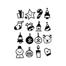 Set Of 16 Vinyl Wall Art Decal - Christmas Elements - From 5" x 5" Each - Trendy Inspiring Lovely Holyday Designs Sticker For Living Room Doors Windows School Coffee Shop Decor 1