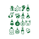 Set Of 16 Vinyl Wall Art Decal - Christmas Elements - From 5" x 5" Each - Trendy Inspiring Lovely Holyday Designs Sticker For Living Room Doors Windows School Coffee Shop Decor 1