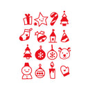 Set Of 16 Vinyl Wall Art Decal - Christmas Elements - From 5" x 5" Each - Trendy Inspiring Lovely Holyday Designs Sticker For Living Room Doors Windows School Coffee Shop Decor 1