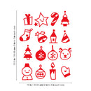 Set Of 16 Vinyl Wall Art Decal - Christmas Elements - From 5" x 5" Each - Trendy Inspiring Lovely Holyday Designs Sticker For Living Room Doors Windows School Coffee Shop Decor 4